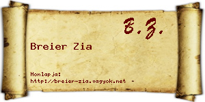 Breier Zia névjegykártya